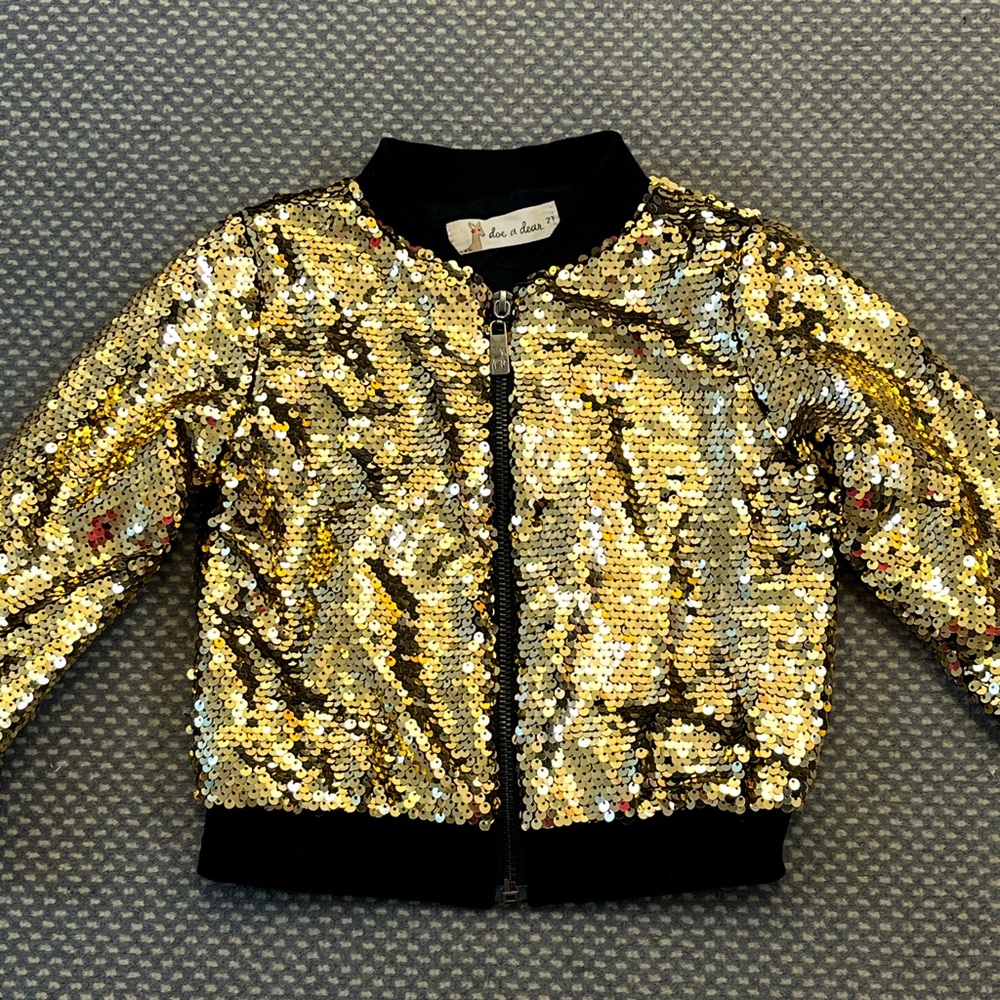 Doe a Dear Sequin Bomber Jacket